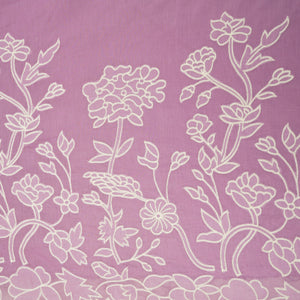 Light Purple Floral Applique 3D work Mul Chanderi Fabric DC-30259 - TradeUNO