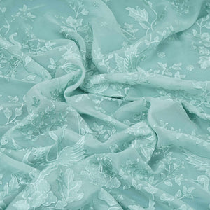 Sky Blue Parsi thread embroidery Organza Fabric GPF-32099 - TradeUNO