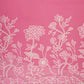 Pink Floral Applique 3D work Mul Chanderi Fabric DC-30257
