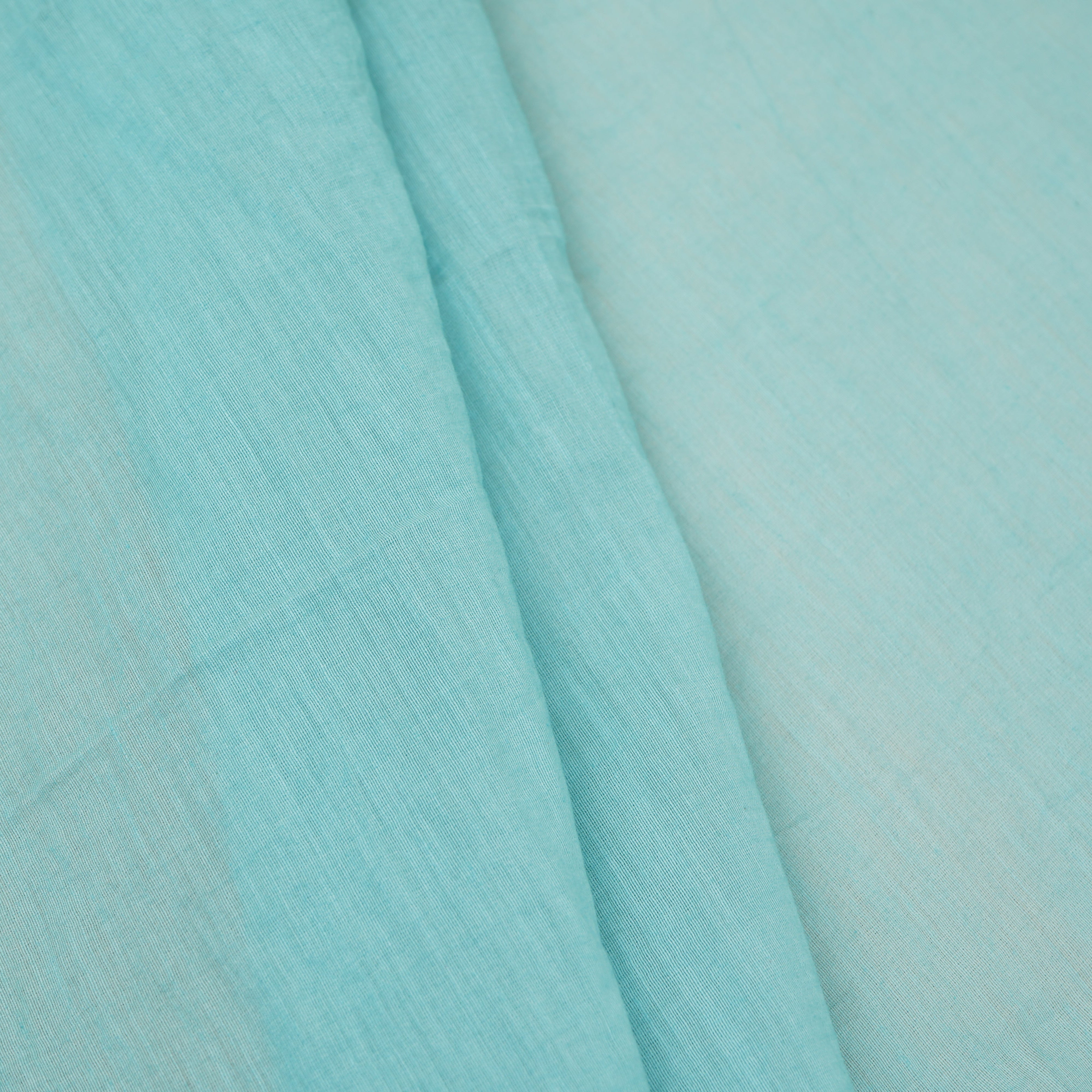 Aqua Blue Floral Applique 3D work Mul Chanderi Fabric DC-30260 - TradeUNO
