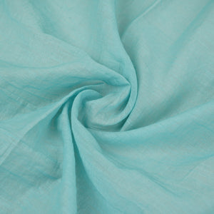 Aqua Blue Floral Applique 3D work Mul Chanderi Fabric DC-30260 - TradeUNO