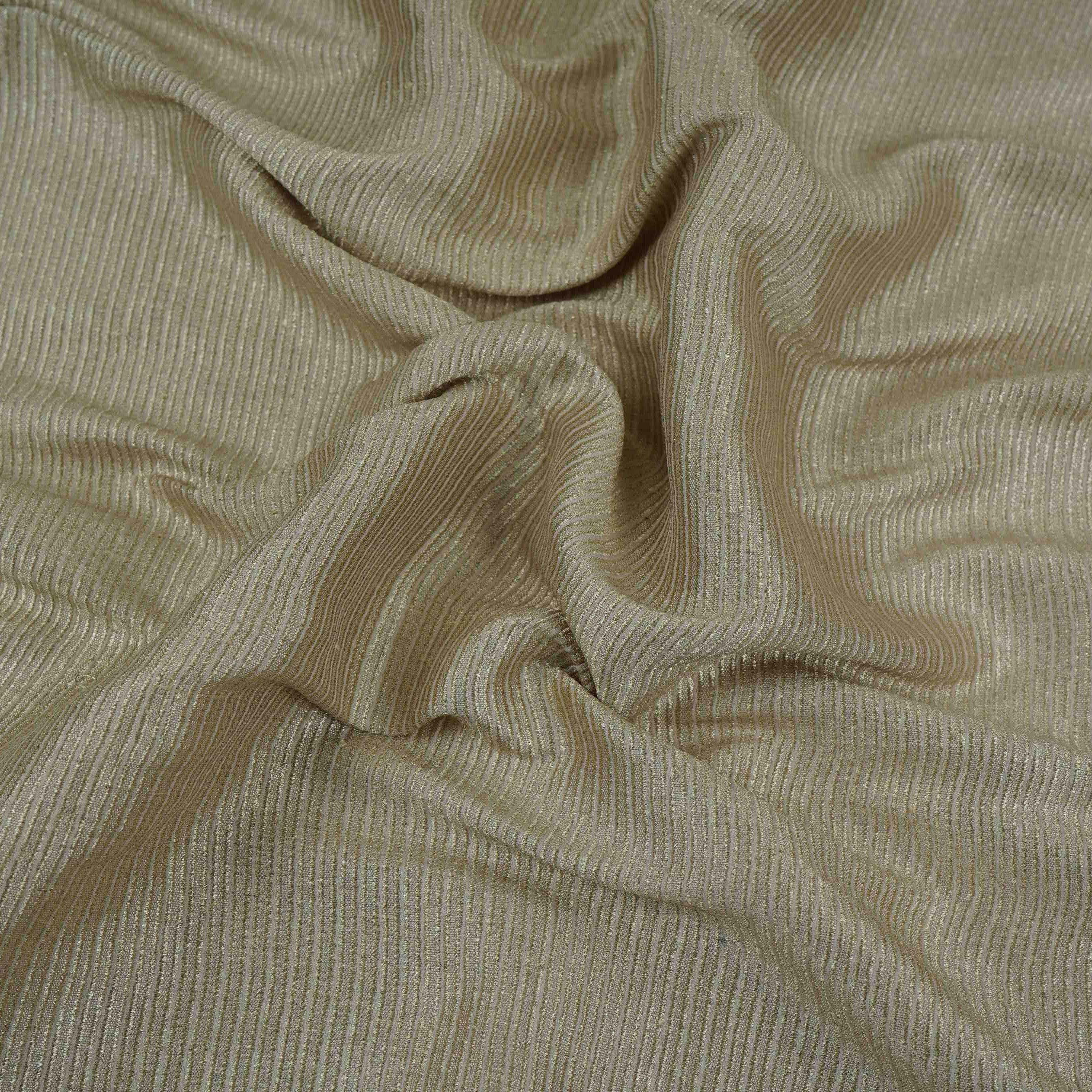 Golden Zari Stripes Pure Georgette Fabric CW-32569