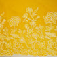 Mustard Yellow Floral Applique 3D work Mul Chanderi Fabric DC-30258