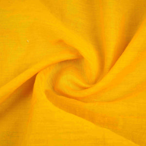 Mustard Yellow Floral Applique 3D work Mul Chanderi Fabric DC-30258 - TradeUNO