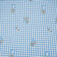 Blue floral Check print Linen Fabric DE-32131