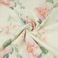 Off White with Red floral print Linen Fabric DE-32124