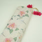 Off White with Red floral print Linen Fabric DE-32124