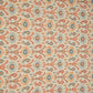 Off White with Orange ikat print Linen Fabric DE-32129