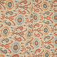 Off White with Orange ikat print Linen Fabric DE-32129