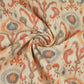 Off White with Orange ikat print Linen Fabric DE-32129