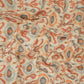 Off White with Orange ikat print Linen Fabric DE-32129