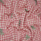 Pink floral Check print Linen Fabric DE-32130