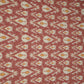 Rust Red with Yellow Ikat print Linen Fabric DE-32126