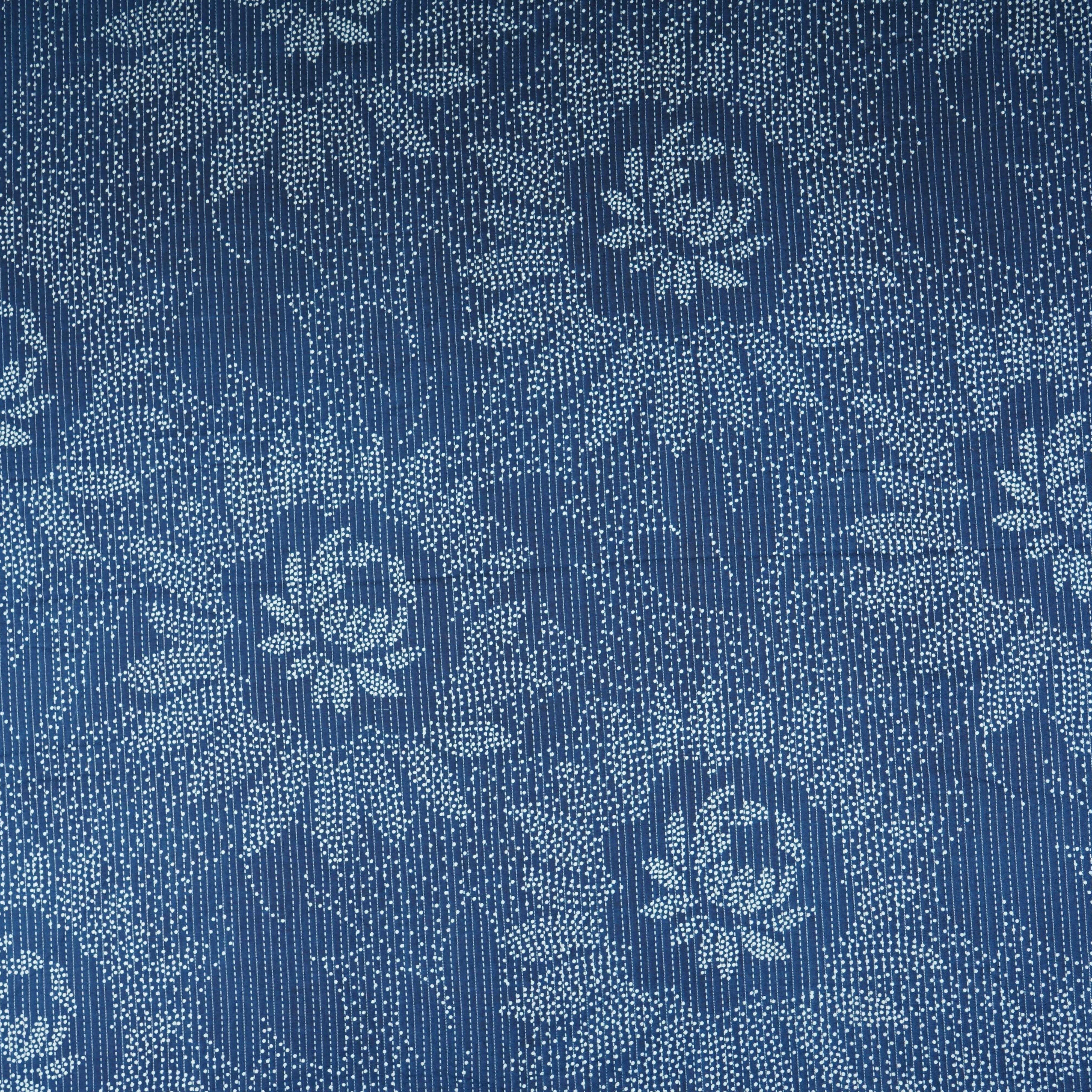Blue Bandhani with Kantha Print Cotton Fabric OG-30299 - TradeUNO