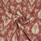 Rust Red with Yellow Ikat print Linen Fabric DE-32126