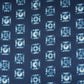 Indigo White Floral Kantha Print Cotton Fabric OG-30298