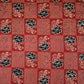Red & Black Ajrakh with Kantha Print Cotton Fabric OG-30288