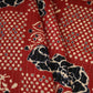 Red & Black Ajrakh with Kantha Print Cotton Fabric OG-30288