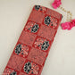 Red & Black Ajrakh with Kantha Print Cotton Fabric OG-30288