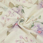Off White with Blue floral print Linen Fabric DE-32125