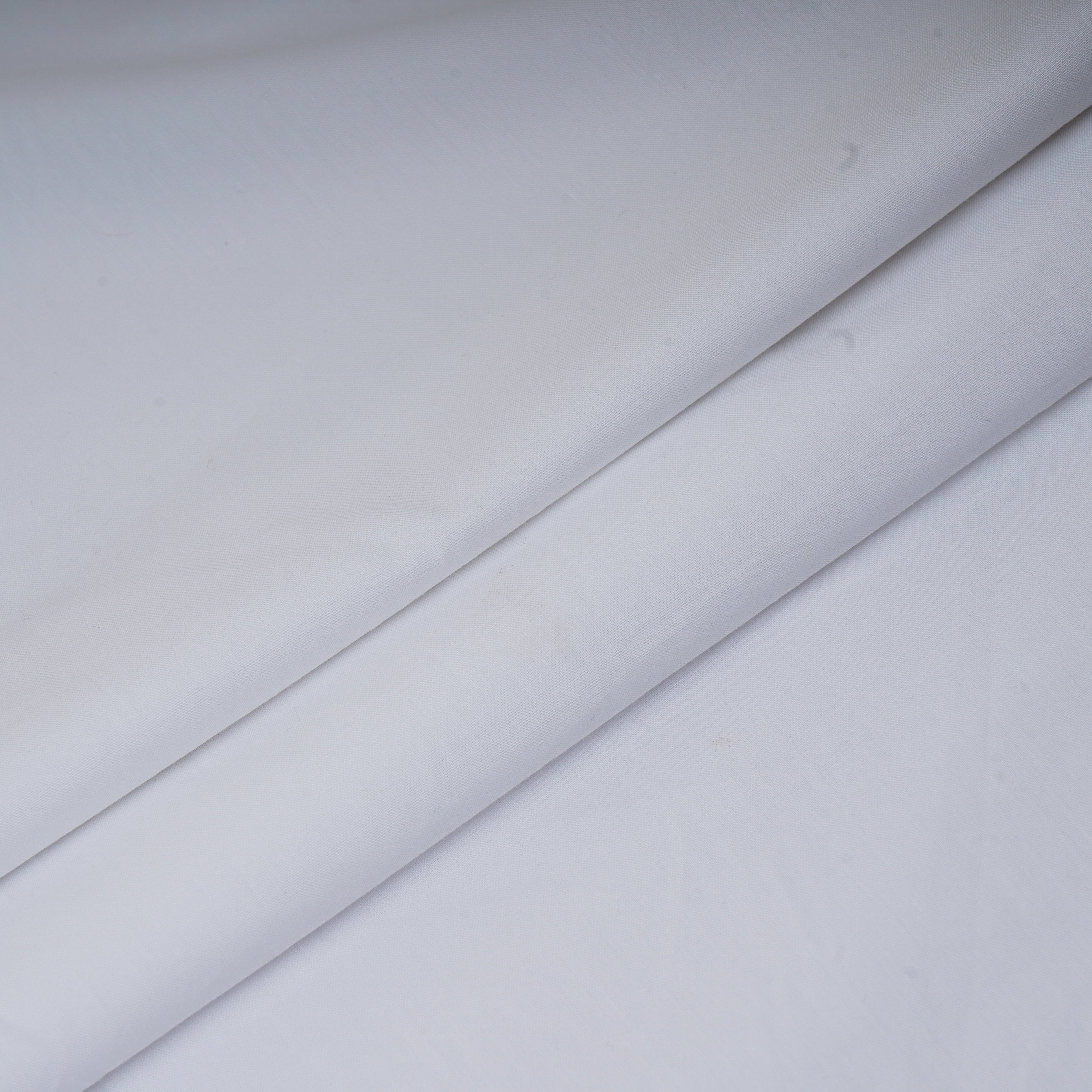 White Solid Cotton Shirting Poplin Lycra Fabric 7890