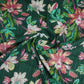 Dark Green Floral Kantha Print Cotton Fabric OG-30291