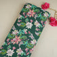 Dark Green Floral Kantha Print Cotton Fabric OG-30291