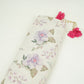 Off White with Blue floral print Linen Fabric DE-32125