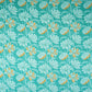 Teal Blue Floral Kantha Print Cotton Fabric OG-30296
