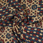 Cream & Blue Ajrakh with Kantha Print Cotton Fabric OG-30302