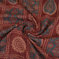 Maroon Ajrakh with Kantha Print Cotton Fabric OG-30426