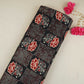 Black & Red Ajrakh with Kantha Print Cotton Fabric OG-30289
