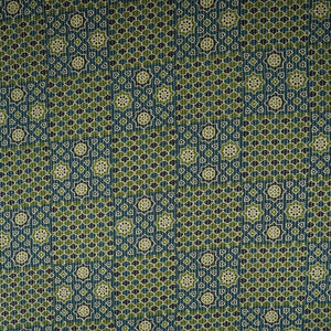 Dark Blue Ajrakh with Kantha Print Cotton Fabric OG-30297 - TradeUNO