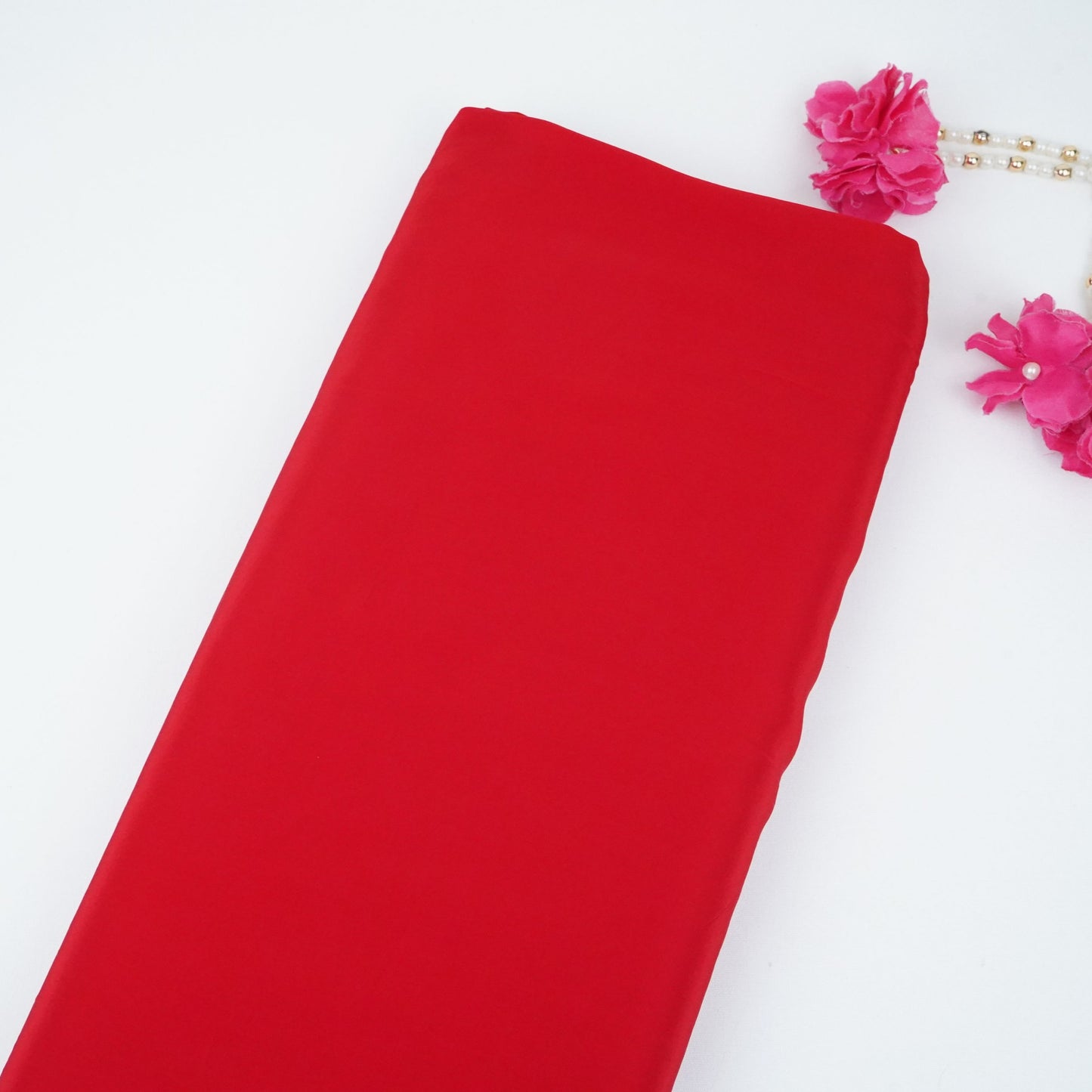Red Solid Natural Crepe Fabric BSN-02