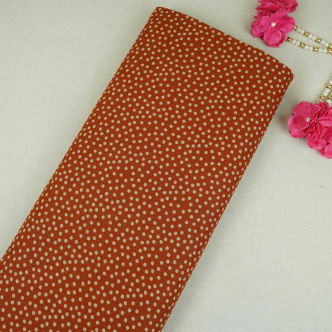 Brown Polka Dot Print Cotton Fabric OG-30335