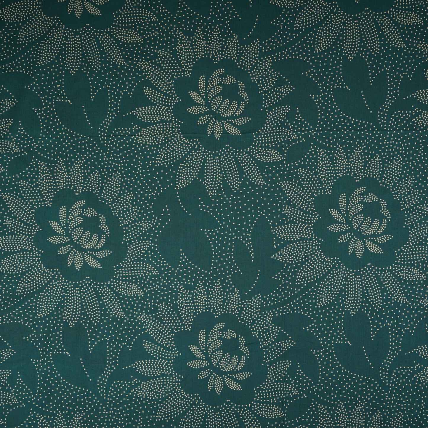 Dark Green Bandhani Print Cotton Fabric OG-30334