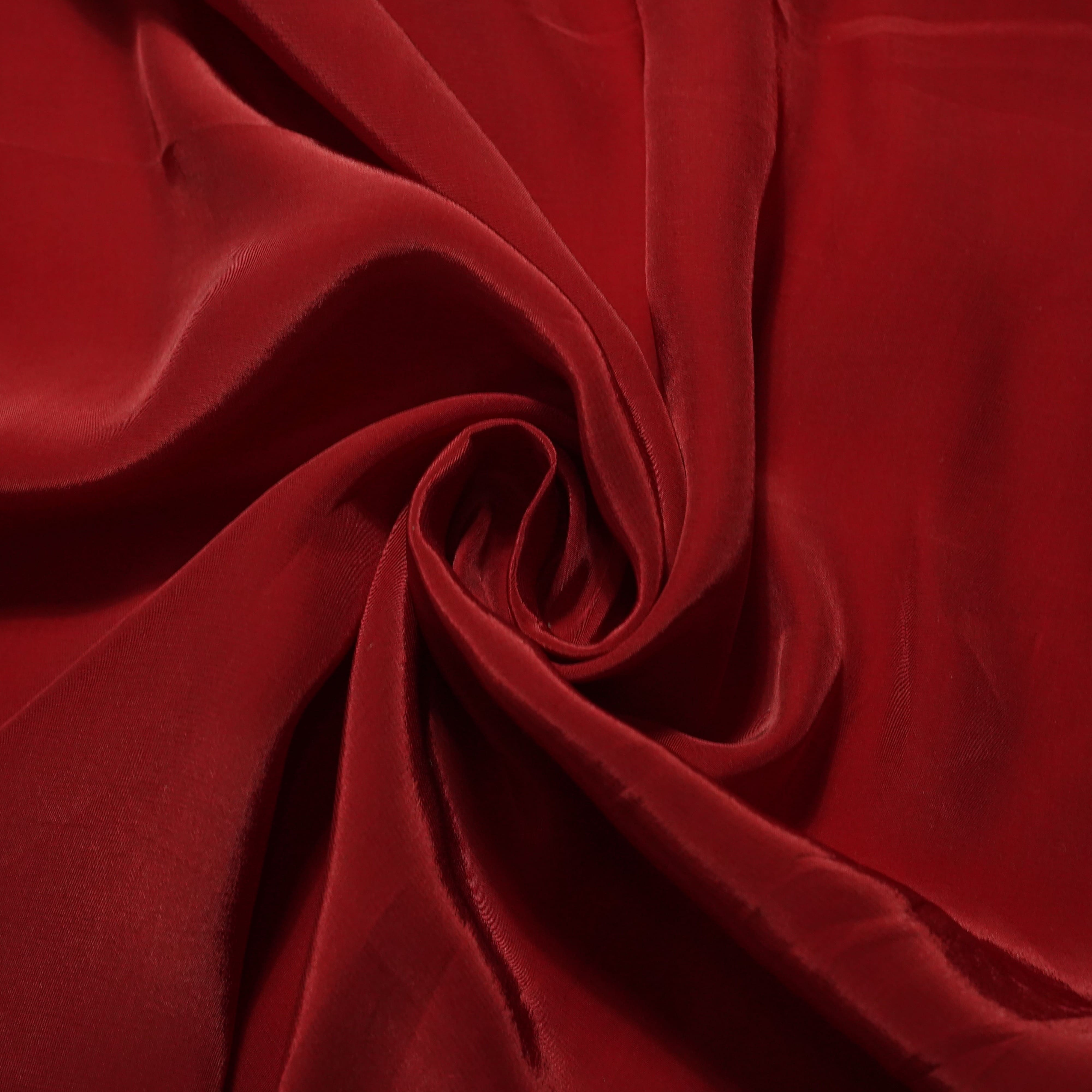 Rose Red Solid Natural Crepe Fabric 21963