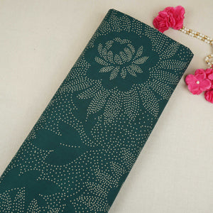 Dark Green Bandhani Print Cotton Fabric OG-30334 - TradeUNO