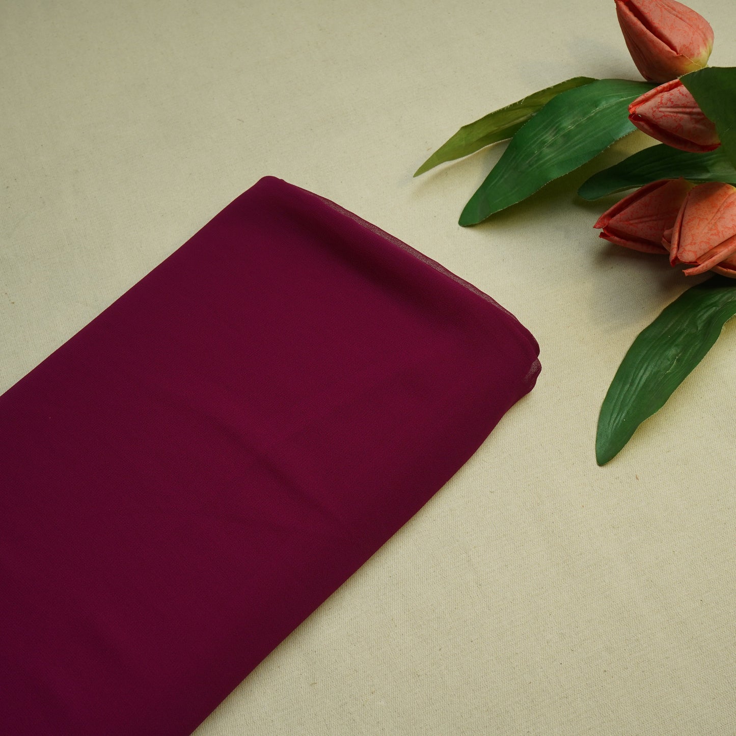 Tyrian Purple Solid Georgette Fabric 16569