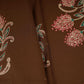 Brown with White Floral Print Cotton Fabric OG-30423