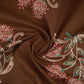 Brown with White Floral Print Cotton Fabric OG-30423