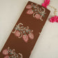 Brown with White Floral Print Cotton Fabric OG-30423
