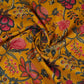Mustard Yellow Chintz Floral Print Cotton Fabric OG-30331