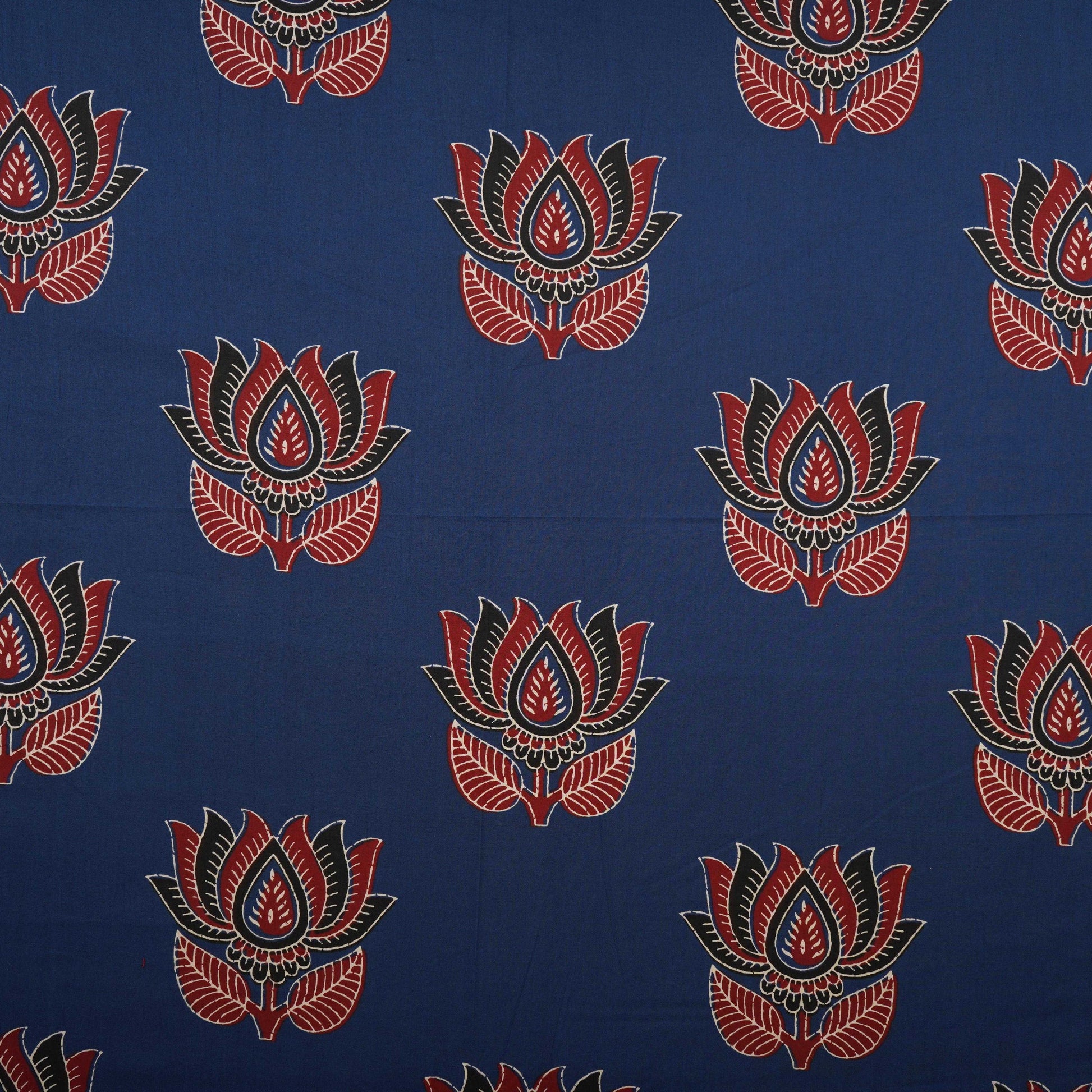 Blue Pichwai Print Cotton Fabric OG-30328 - TradeUNO