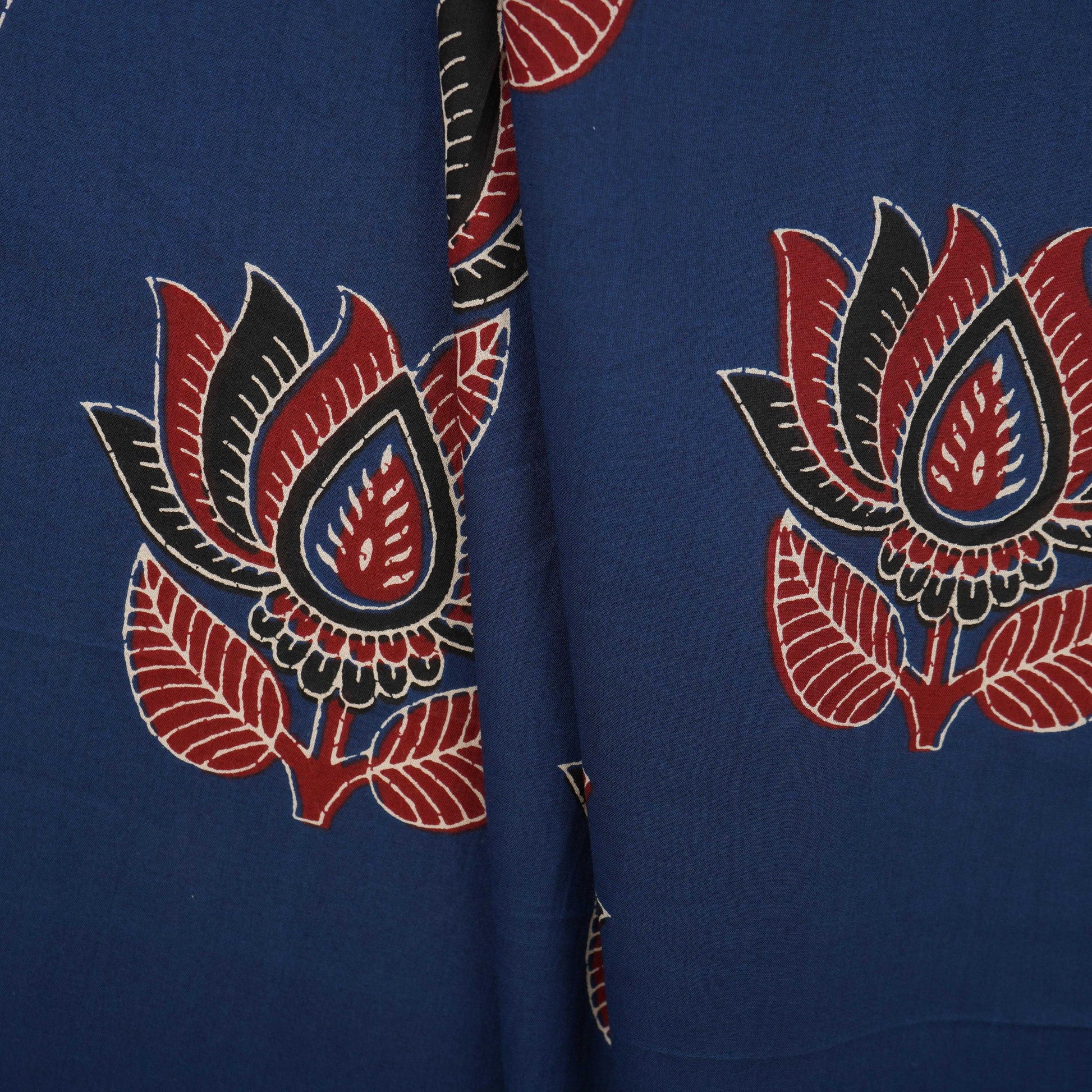 Blue Pichwai Print Cotton Fabric OG-30328 - TradeUNO