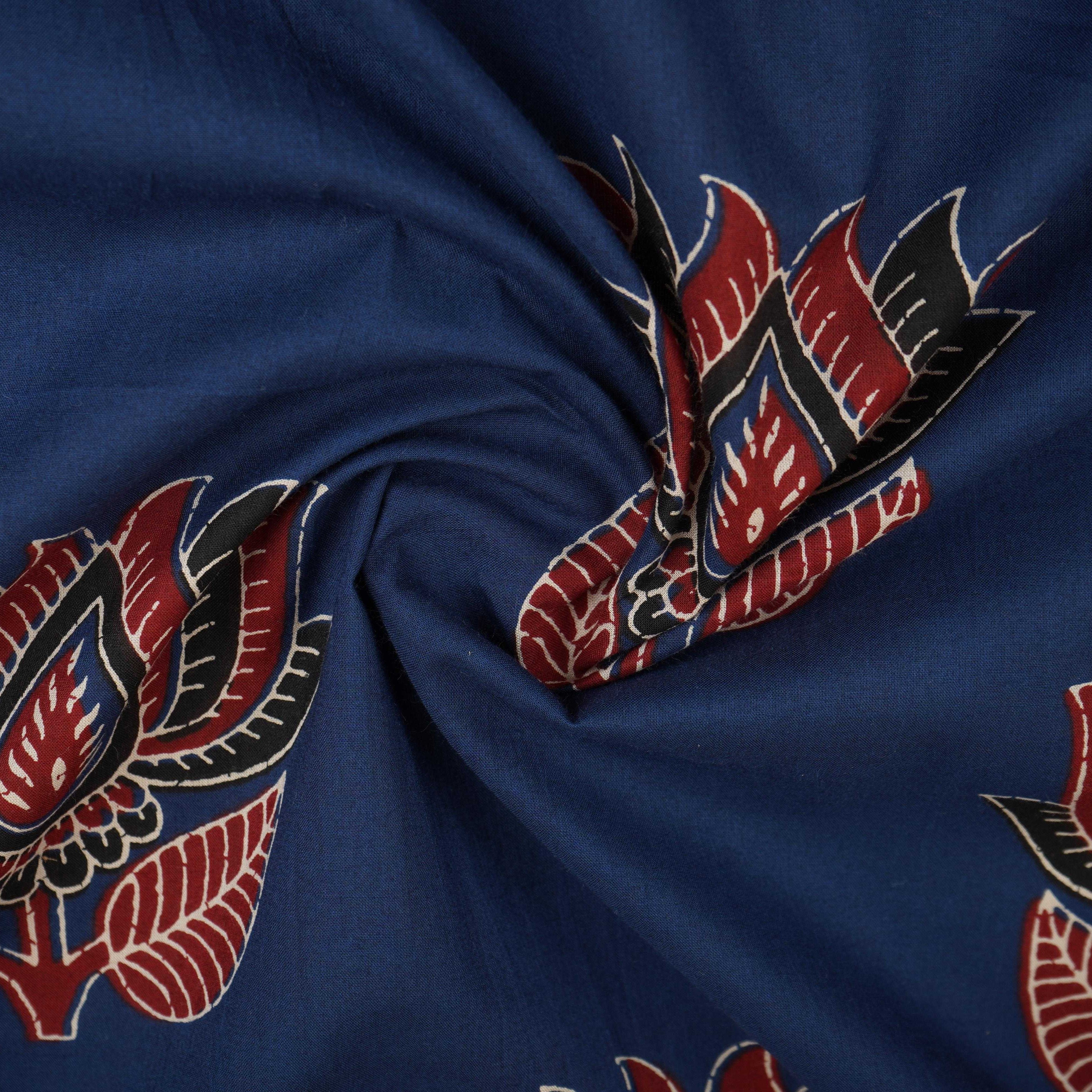 Blue Pichwai Print Cotton Fabric OG-30328 - TradeUNO