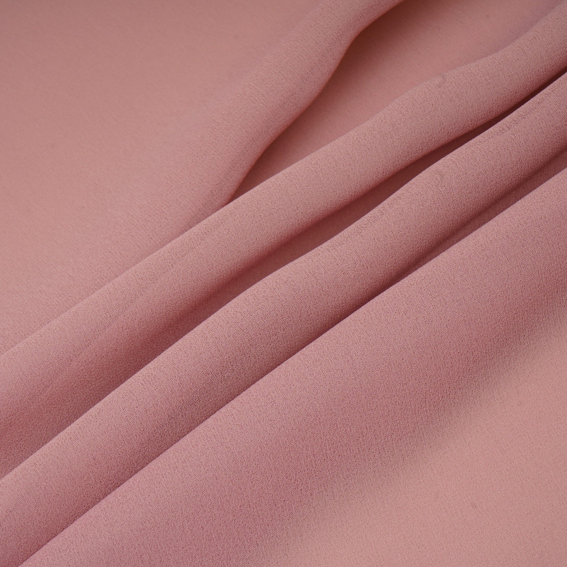 Peach Pink Solid Georgette Fabric 16555