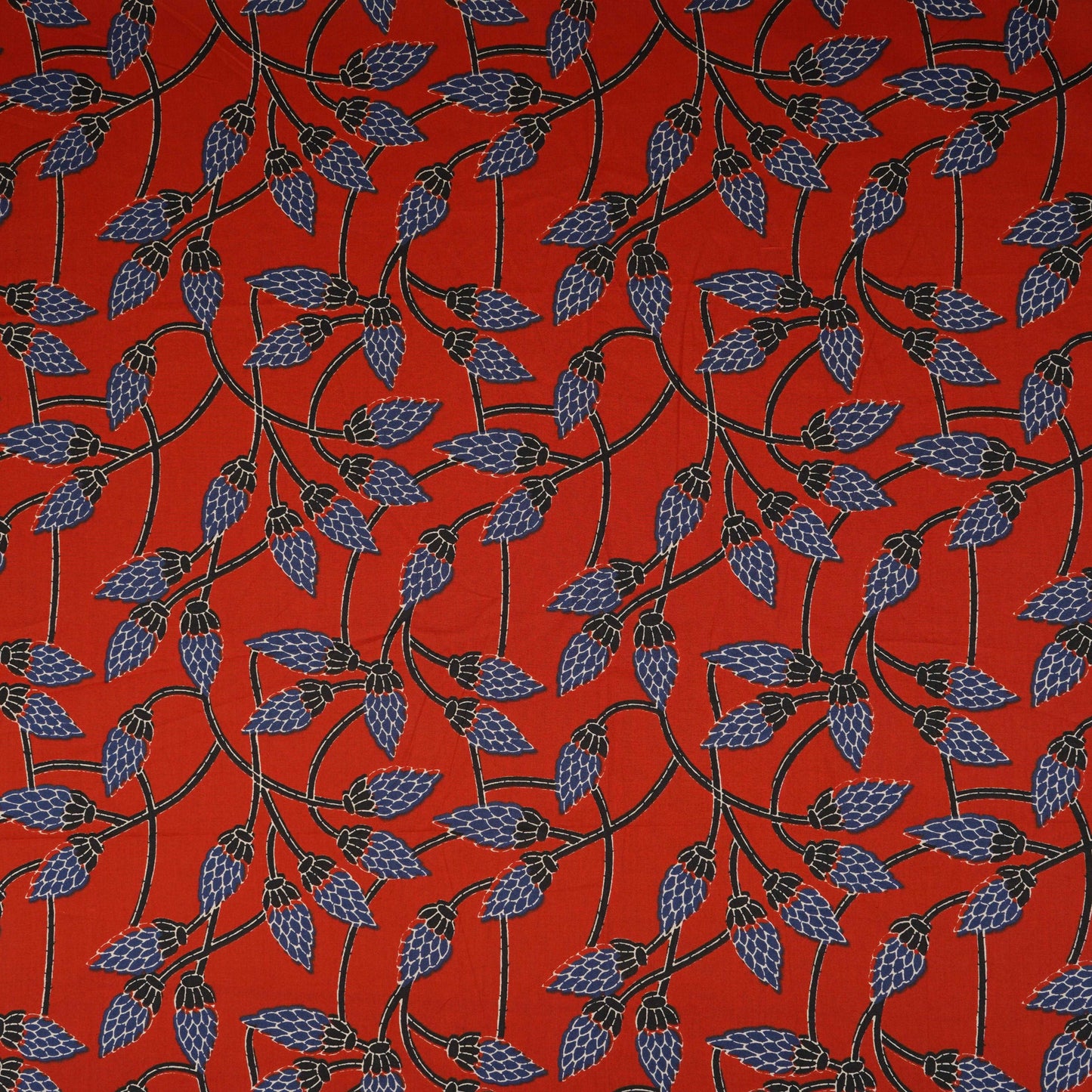 Red Floral Print Cotton Fabric OG-30329