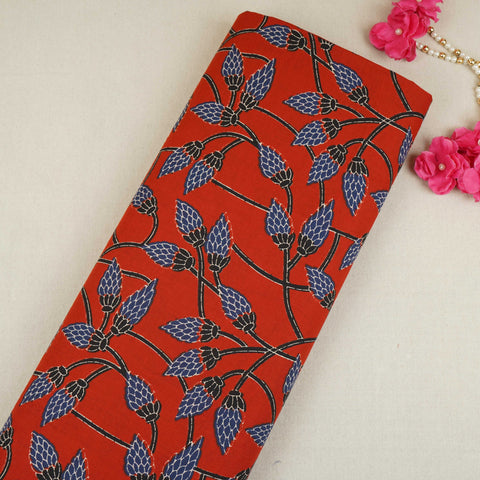 Red Floral Print Cotton Fabric OG-30329