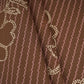 Brown Zig Zag Stripes Print Cotton Fabric OG-30424
